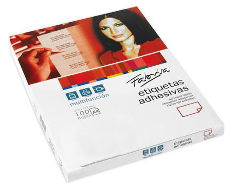 FABRISA ETIQUETAS ADHESIVAS MULTIFUNCIÓN CANTOS RECTOS/105X148MM 100 HOJAS A4