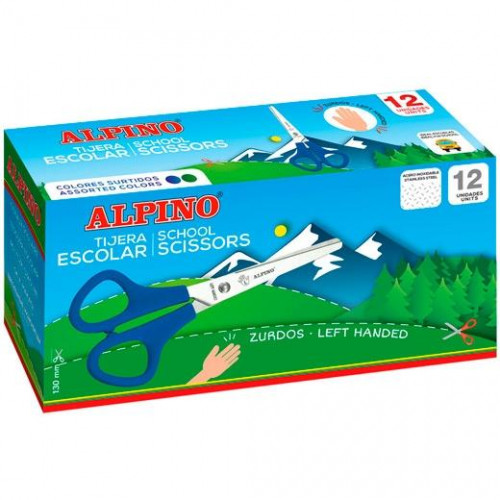 ALPINO CAJA 12 TIJERAS ESCOLARES SCHOOL ESPECIAL ZURDOS ACERO INOXIDABLE C/SURTIDOS ALPINO CAJA 12 TIJERAS ESCOLARES SCHOOL ESPECIAL ZURDOS ACERO INOXIDABLE C/SURTIDOS