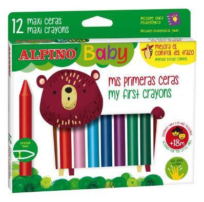 ALPINO ESTUCHE 12 MIS PRIMERAS CERAS BABY GRUESAS MÁS LIMPIAS C/SURTIDOS