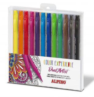 ALPINO ESTUCHE 12 ROTULADORES COLOR EXPERIENCE DUAL ARTIST DOBLE PUNTA PERFILA/COLOREA C/SURTIDOS