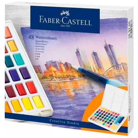 FABER CASTELL ESTUCHE 48 ACUARELAS CREATIVE STUDIO PASTILLAS C/SURTIDOS