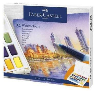 FABER CASTELL ESTUCHE 24 ACUARELAS CREATIVE STUDIO PASTILLAS C/SURTIDOS