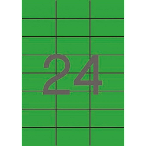 APLI PACK 20 HOJAS ETIQUETAS 70X37MM INKJET/LÁSER/FOTOCOPIADORAS CANTOS RECTOS VERDE