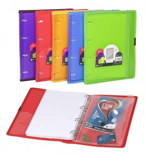 CARCHIVO CARPETA 4 ANILLAS 20MM CARPEBLOCK DUNE PP 120 HOJAS CON GOMA A4 SURTIDOS  -10U-