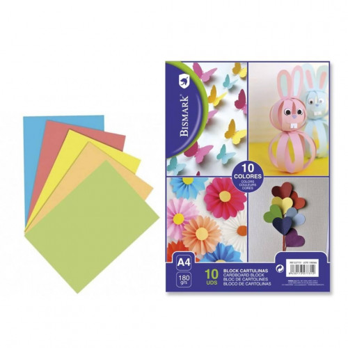 BISMARK BLOCK CARTULINA COLORES 10 HOJAS A4 -24U- BISMARK BLOCK CARTULINA COLORES 10 HOJAS A4 -24U-