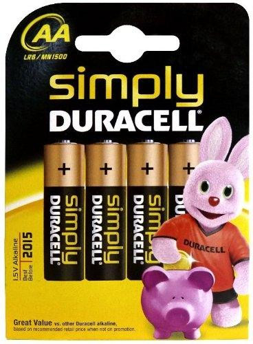 DURACELL PILAS SIMPLY LR06 ALCALINAS AA 1.5V PACK-4
