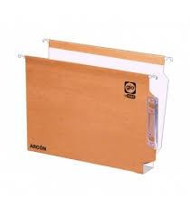GIO CARPETA COLGANTE ARCÓN VISOR LATERAL STOCK CARTÓN CORRUGADO ECO A4 CON ETIQUETAS BICOLOR LOMO 20 -25U-