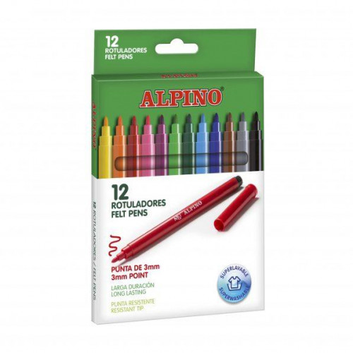 ALPINO ESTUCHE 12 ROTULADORES STANDARD COLORES SURTIDOS