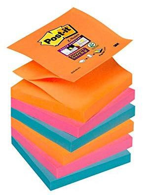 POST-IT Z-NOTAS SUPER STICKY 90 HOJAS 3 COLORES LUGARES BANGKOK 76X76 6 BLOCS