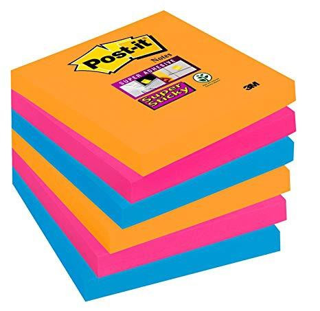 POST-IT NOTAS ADHESIVAS SUPER STICKY 3 COLORES LUGARES BANGKOK 76X76  6 BLOCS