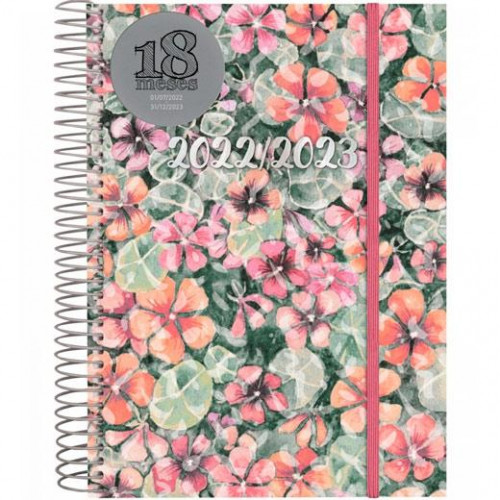 FINOCAM AGENDA ESCOLAR ESPIRAL E10 2DP TAPAS PP GIRL MULTILINGUE 18 MESES 2022-2023