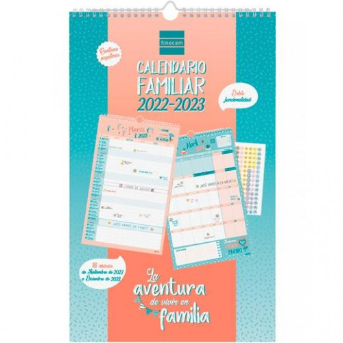 FINOCAM CALENDARIO DE PARED FAMILIAR AVENTURA BASIC 16 MESES 2022-2023