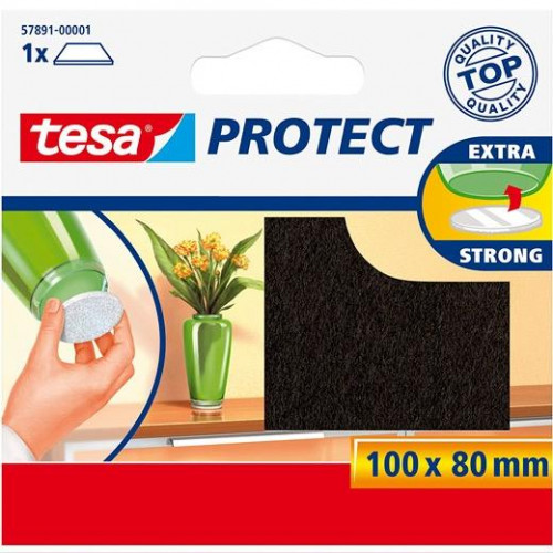 TESA FIELTRO PROTECTOR ANTIRASGUÑOS CUADRADO 100X80MM MARRÓN