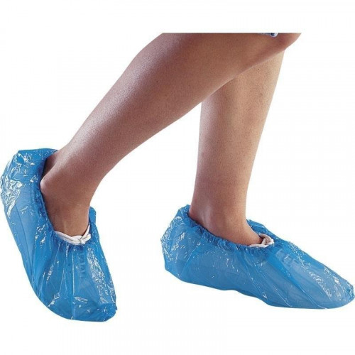 CUBRE ZAPATOS EN CPE AZUL TALLA UNICA DESECHABLE -100U-