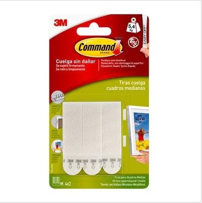 3M COMMAND TIRAS CUELGA CUADROS BLANCAS MEDIANAS