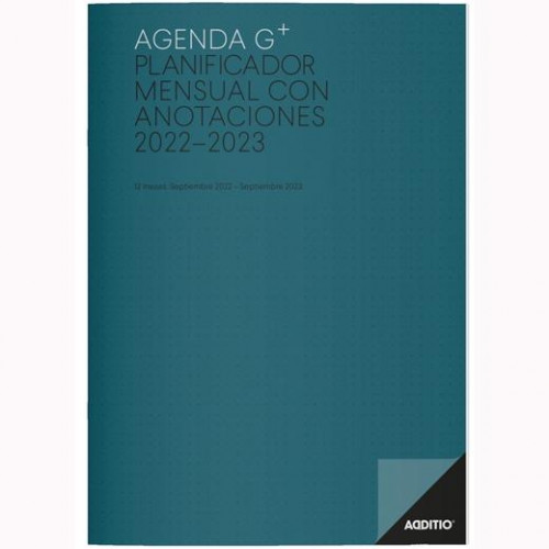 ADDITIO AGENDA G PLUS PLANIFICADOR PARA PROFESORADO 12 MESES C/ANOTACIONES 48 PÁGINAS 2023-2024