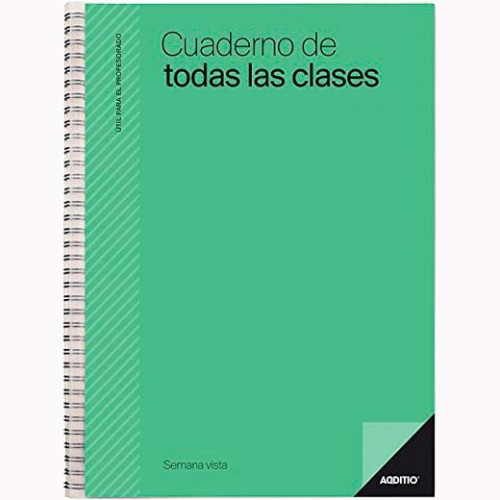 ADDITIO CUADERNO DE TODAS LAS CLASES PARA EL PROFESORADO S/V ESPIRAL DOBLE 136 PÁGINAS PVC C/SURTIDOS