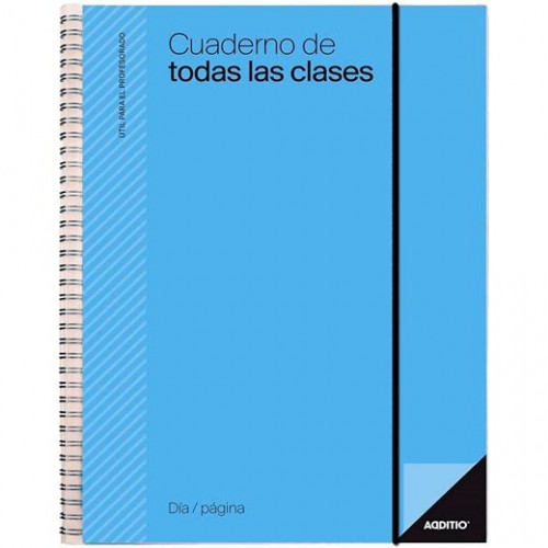 ADDITIO CUADERNO DE TODAS LAS CLASES PARA EL PROFESORADO D/P ESPIRAL DOBLE 256 PÁGINAS PVC C/SURTIDOS