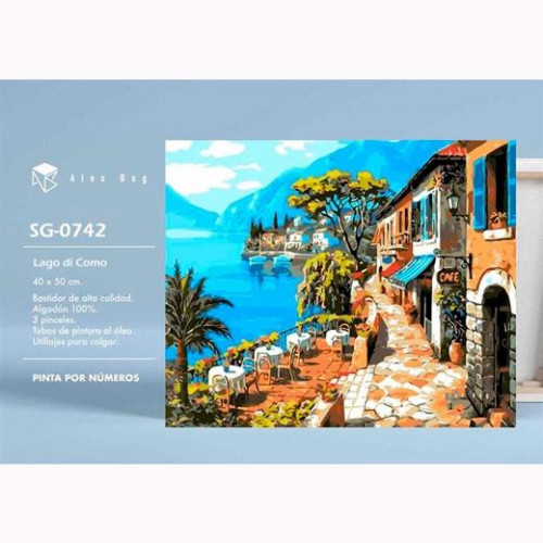 ALEX BOG SET DE PINTURA POR NÚMEROS LAGO DI COMO C/SURTIDOS