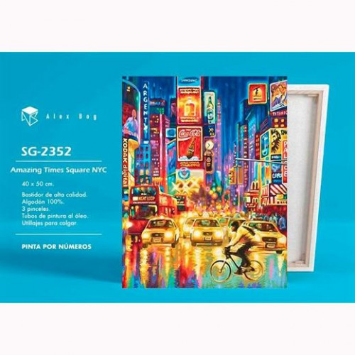 ALEX BOG SET DE PINTURA POR NÚMEROS AMAZING TIMES SQUARE NYC C/SURTIDOS
