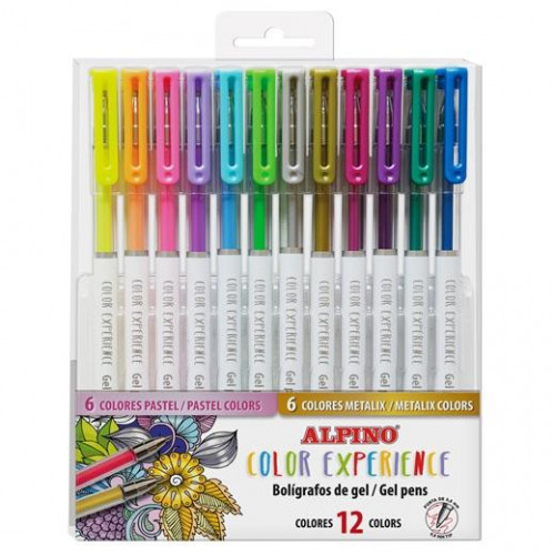 ALPINO BOLÍGRAFOS COLOR EXPERIENCE GEL PENS METALLIC + PASTEL ESTUCHE DE 12 C/SURTIDOS