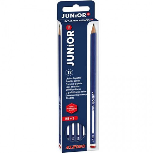 ALPINO LÁPIZ DE GRAFITO JUNIOR CON CABECILLA HB CAJA DE 12U