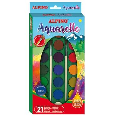ALPINO ACUARELAS ESTUCHE DE 21 PASTILLAS C/SURTIDOS