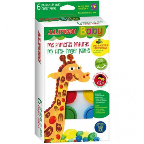 ALPINO PINTURA DE DEDOS EN BOTE MIS PRIMERAS PINTURAS BABY ESTUCHE DE 6 C/SURTIDOS