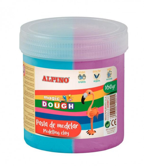 ALPINO PASTA DE MOLDEAR MAGIC DOUGH BOTE 160GR CYAN & VIOLETA