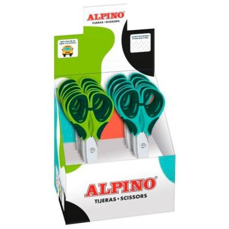 ALPINO TIJERAS ESCOLARES EXPOSITOR 12 C/SURTIDOS VIVOS