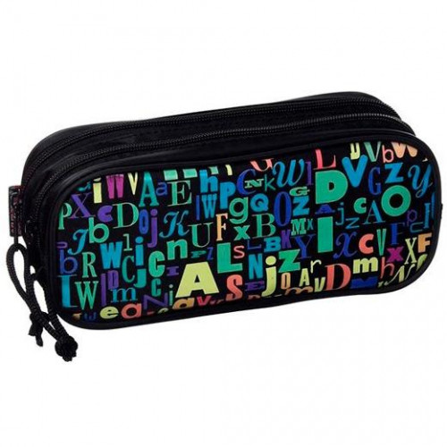 ALPINO PORTATODO LETTERING BLACK DOBLE CREMALLERA MULTICOLOR
