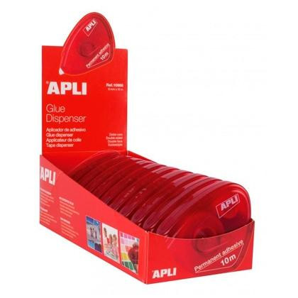 APLI EXPOSITOR APLICADOR ADHESIVO PERMANENTE CINTA DOBLE CARA 8MMX10M -10U-