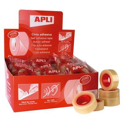 APLI CINTA ADHESIVA TRANSPARENTE ROLLO 12MM X 33M CAJA EXPOSITORA 55U