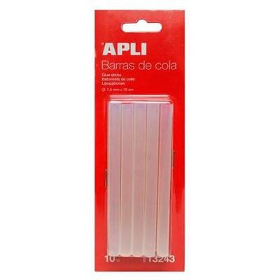 Apli barras adhesivas para pistola de silicona caliente transparentes 10 cm  x 7,5mm Ø 10u