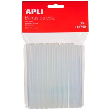 APLI RECAMBIO BARRAS DE COLA TERMOFUSIBLE Ø7,5MM X 10CM -PACK AHORRO 25 BARRAS-