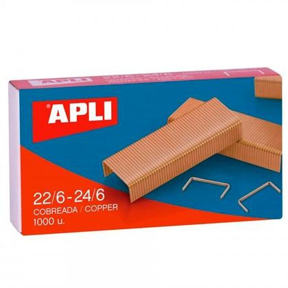 APLI GRAPAS 22/6-24/6 GALVANIZADAS COBRE -CAJA DE 1000 -10U-