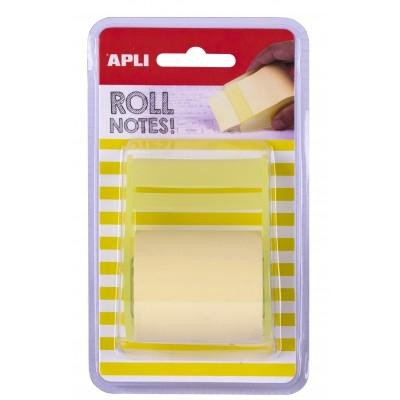 APLI NOTAS ADHESIVAS EN ROLLO 50MMX8M AMARILLO PASTEL BLISTER