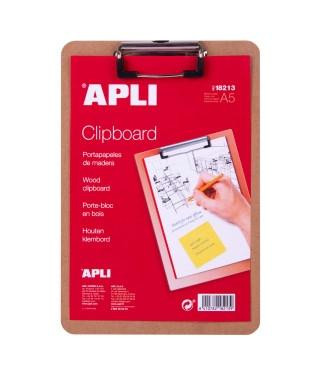 APLI CARPETA A5 CM CON PINZA Y BASE MADERA APLI CARPETA A5 CM CON PINZA Y BASE MADERA