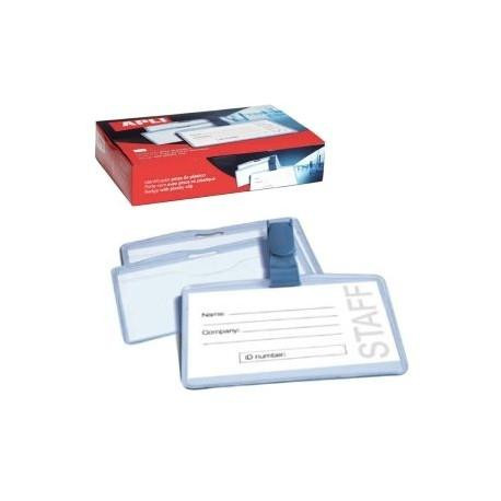 APLI TARJETA DE IDENTIFICACIÓN HORIZONTAL PLASTICO 90X56 MM CON PINZA -25U-