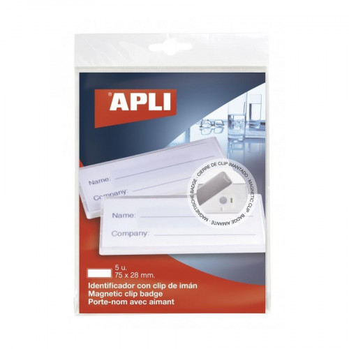 APLI TARJETA DE IDENTIFICACIÓN 78X28 MM CON CLIP DE IMAN -5U-