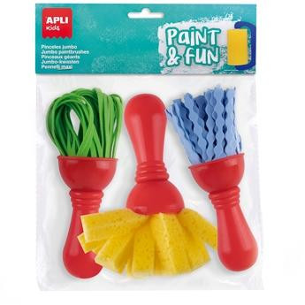 APLI PINCELES PAINT&FUN MAXI GOMA EVA Y ESPONJA PAINT & FUN BOLSA DE 3 C/SURTIDOS
