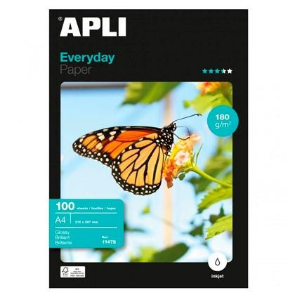 APLI PAPEL FOTOGRÁFICO A4 EVERYDAY 180GR PAQUETE 100 H BLANCO APLI PAPEL FOTOGRÁFICO A4 EVERYDAY 180GR PAQUETE 100 H BLANCO