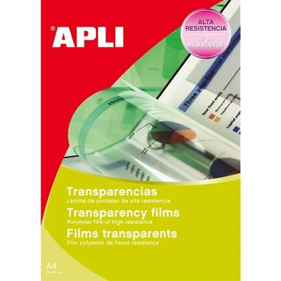 APLI TRANSPARENCIAS SIN BANDA PARA INKET A4 100 MICRAS 100 HOJAS