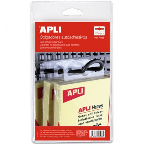 APLI COLGADORES AUTOADHESIVOS 34X48MM PACK 100U PLÁSTICO TRANSPARENTE APLI COLGADORES AUTOADHESIVOS 34X48MM PACK 100U PLÁSTICO TRANSPARENTE