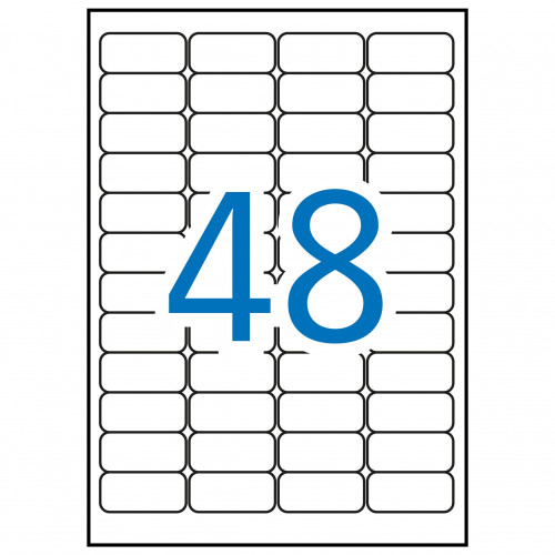 APLI ETIQUETAS ADHESIVAS DE SEGURIDAD 45,7X21,2MM LÁSER C/ROMOS 48 X 10H POLIÉSTER BLANCO
