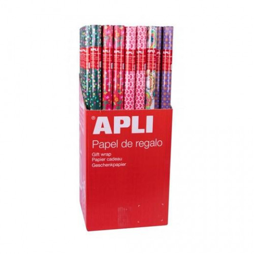 APLI EXPOSITOR PAPEL DE REGALO TENDANCE ROLLO 0,7X2M COLORES SURTIDOS -55U-