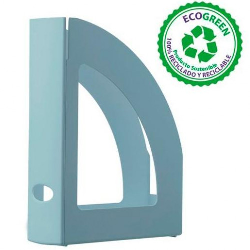 ARCHIVO 2000 CAJETÍN ECOGREEN LOMO OLLAO 80MM 250X80X320MM RECICLADO AZUL PASTEL
