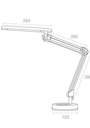 ARCHIVO 2000 LÁMPARA LED FLEXO DE SOBREMESA CABEZAL PIVOTABLE HORIZONTAL/VERTICAL CON BASE LUZ BLANCO NEUTRO 150X565X280MM NEGRO