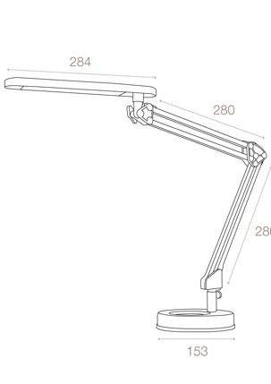 ARCHIVO 2000 LÁMPARA LED FLEXO DE SOBREMESA CABEZAL PIVOTABLE HORIZONTAL/VERTICAL CON BASE LUZ BLANCO NEUTRO 150X565X280MM PLATA