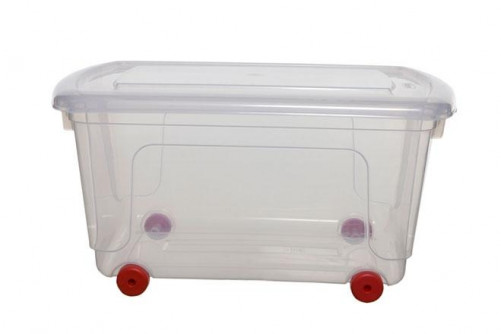 ARCHIVO 2000 CAJA DE ALMACENAJE CON 4 RUEDAS Y TAPA. CAPACIDAD 45 LITROS 380X610X320 MM CRISTAL TRANSPARENTE